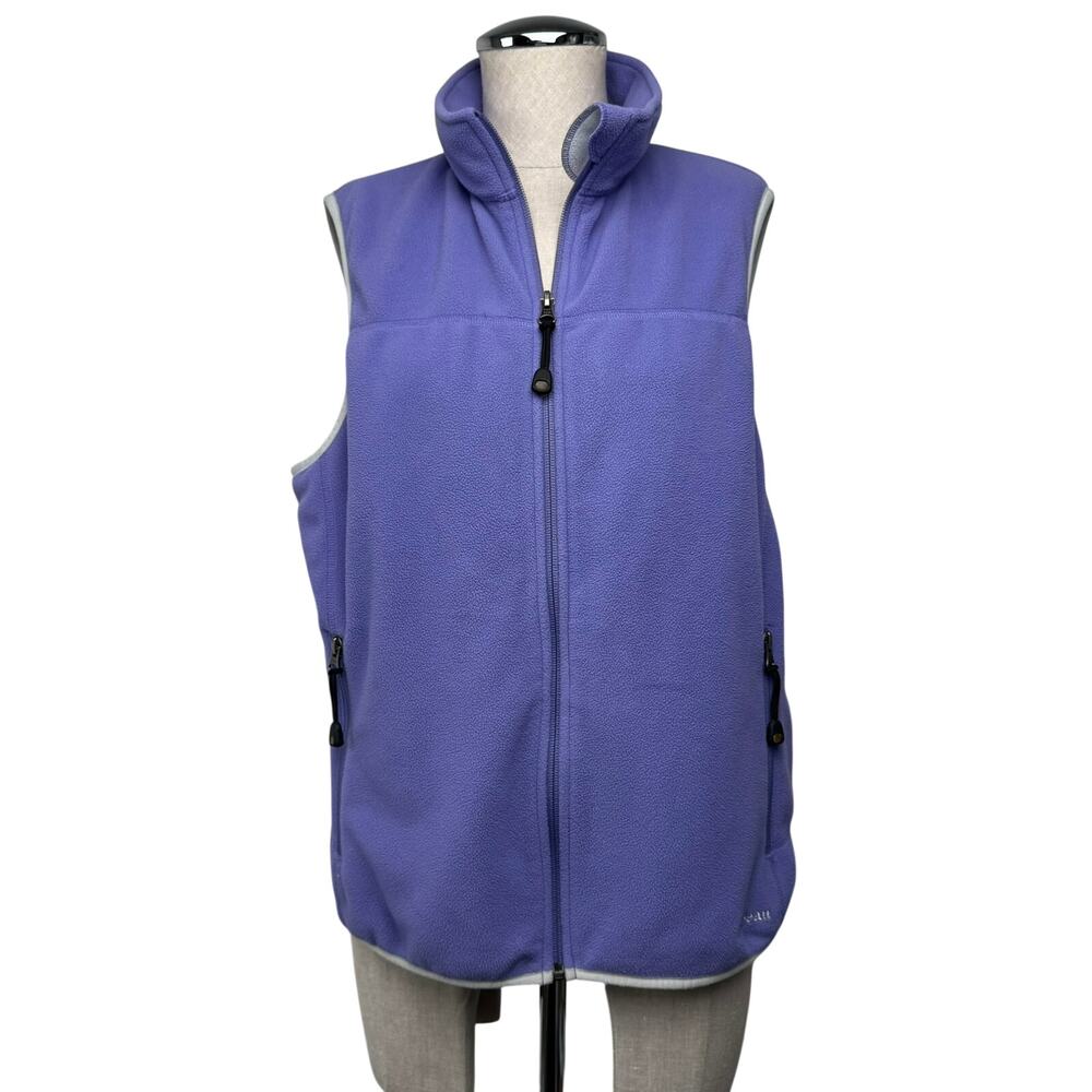 L.L.Bean Purple Fleece Full Zip Vest Lightweight Polartec Outdoor Hiking Women
